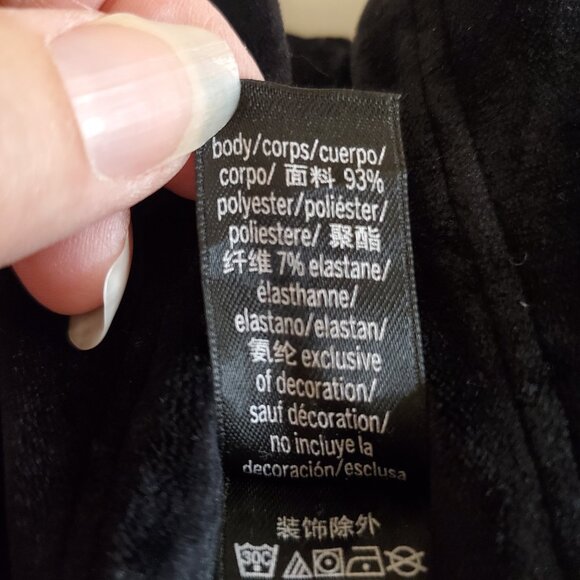 VICTORIA'S SECRET SZ L Black ON POINT VELOUR FULL ZIP Cropped HOODIE Jacket - Picture 8 of 9